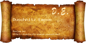 Duschnitz Emese névjegykártya